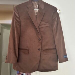 Terrebonne Brown Blazer Jacket Two Button Closure Classic Style‎